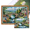 (US Local)Swan Hut-11CT Stamped Cross Stitch Kit(60x40cm)
