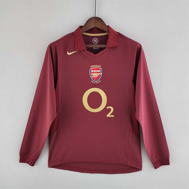 Retro 2005-2006 Arsenal Home Long Sleeve Football Shirt 1:1 Thai Quality