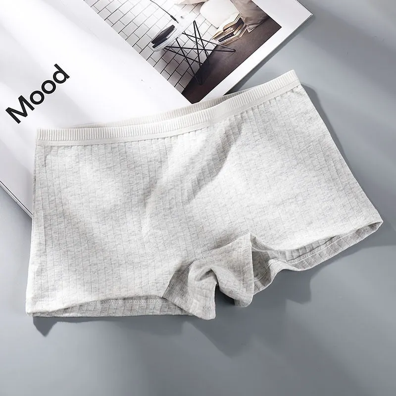Women's Cotton Underwear Panties Sexy Solid Boxers Fashion Comfort Girl Boxers Mid Waist Seamless Underpants Female Lingerie