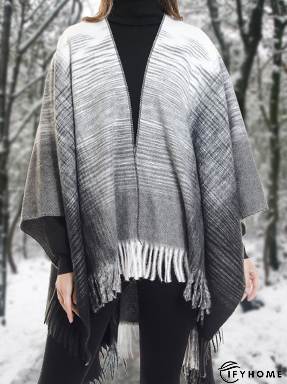 Home Outdoor Casual Gradient Color Striped Pattern Shawl Scarf Autumn Winter Warm Accessories | IFYHOME