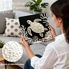 (25x25cm)DIY Pearl Painting Turtle Framed Handmade Pearl Material Art Kit Living Room Decor