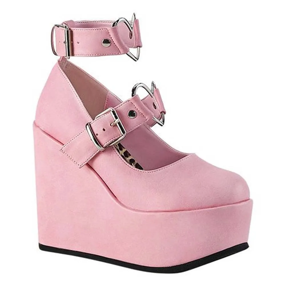 Brand Design Dropship Sweet Lolita Style Gothic Cosplay Black Pink Cozy Wedges Mary Jane High Heels Pumps Platform Shoes Woman