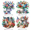  DIY American Flag House Special Shape Diamond Painting Desktop Home Ornament Kit