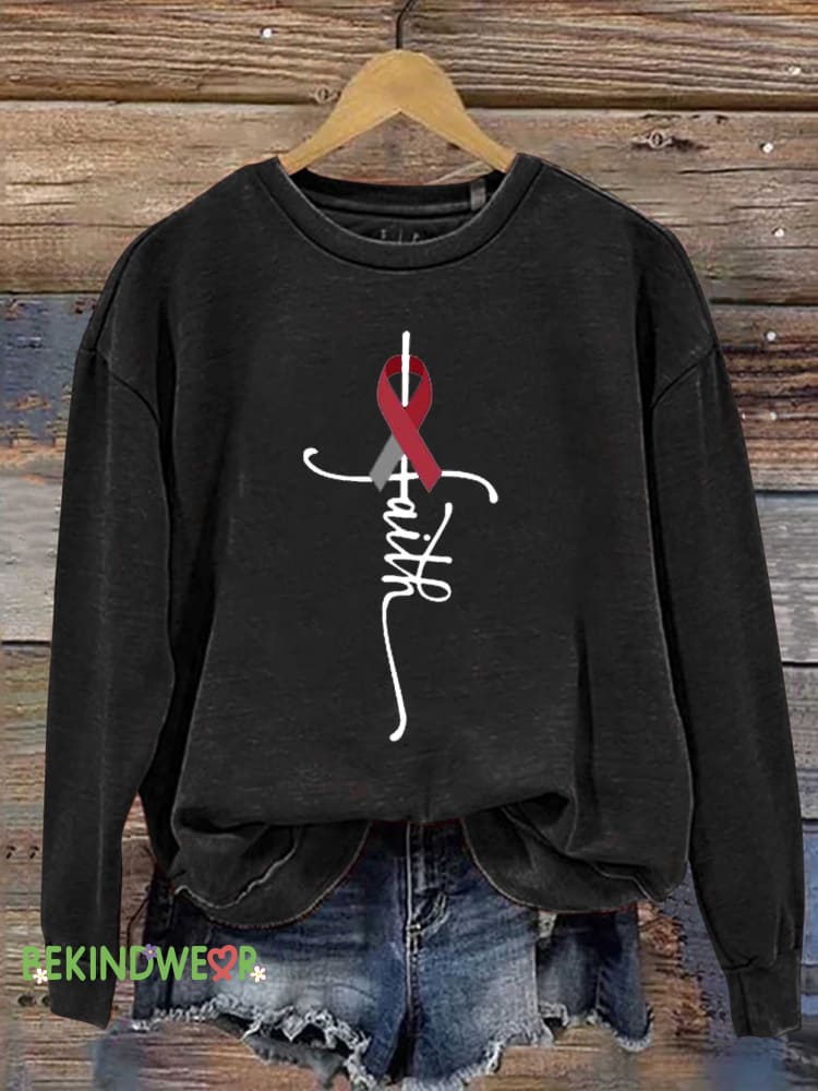 Oral Cancer Faith Casual Sweatshirt Black / S