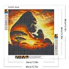 Silhouette de gorille au cr&eacute;puscule-drille ronde peinture diamant-40*40cm