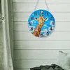 (US Local)Wood Special Shape Giraffe 5D Diamond Painting Clock Art Craft for Home Decor