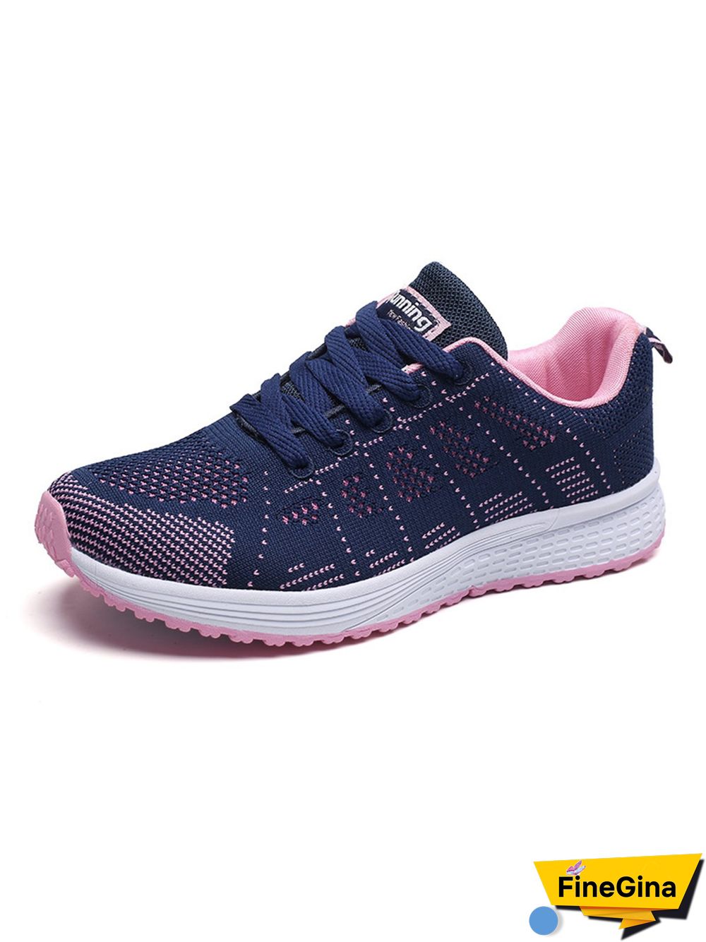 Contrasting Solid Color Breathable Mesh Casual Sneakers