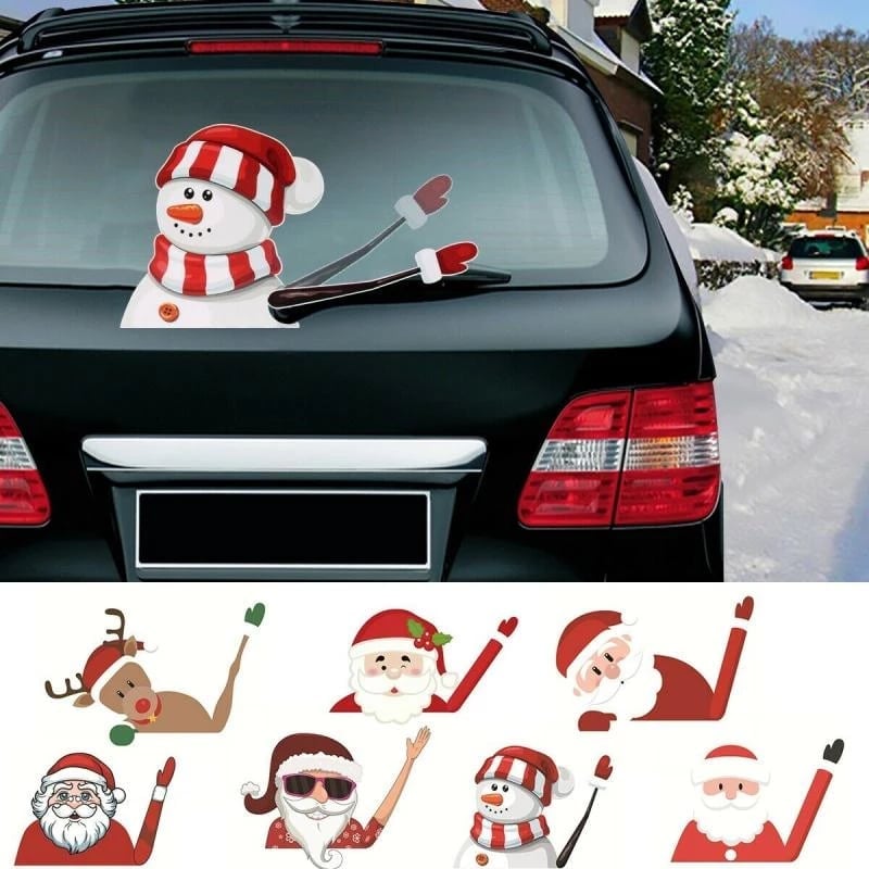 💖Drive into the holidays with style🎅Christmas Car Wiper Sticker⛄