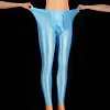 Men's Oil Shiny Glossy Compression Pants Stretchy Nylon Smooth Bulge Pouch Leggings Tights Pants
