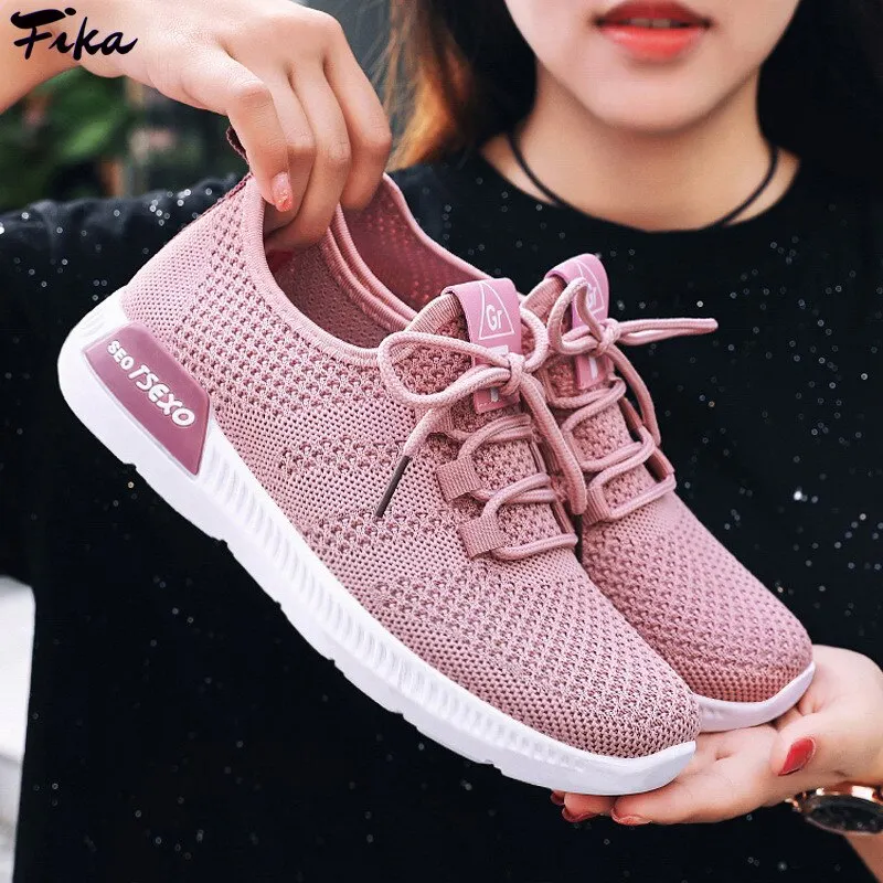 Women Casual Shoes Breathable Fashion Walking Lady Lace Up Flat Shoes White Sneakers Spring Women 2021 Tenis Feminino Footwear