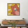 Cute Coffee Bear-14CT Stamped Cross Stitch Kit(25x25cm)
