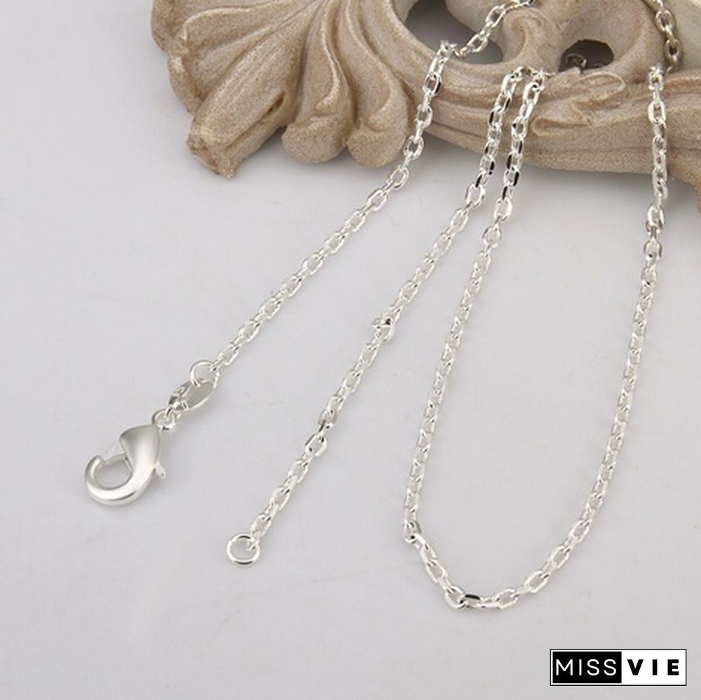 5/10/20pcs Mix 10 Styles Random 18 Genuine 925 Silver Link Necklace Set Chains+Lobster Clasps 925 PlatingTag