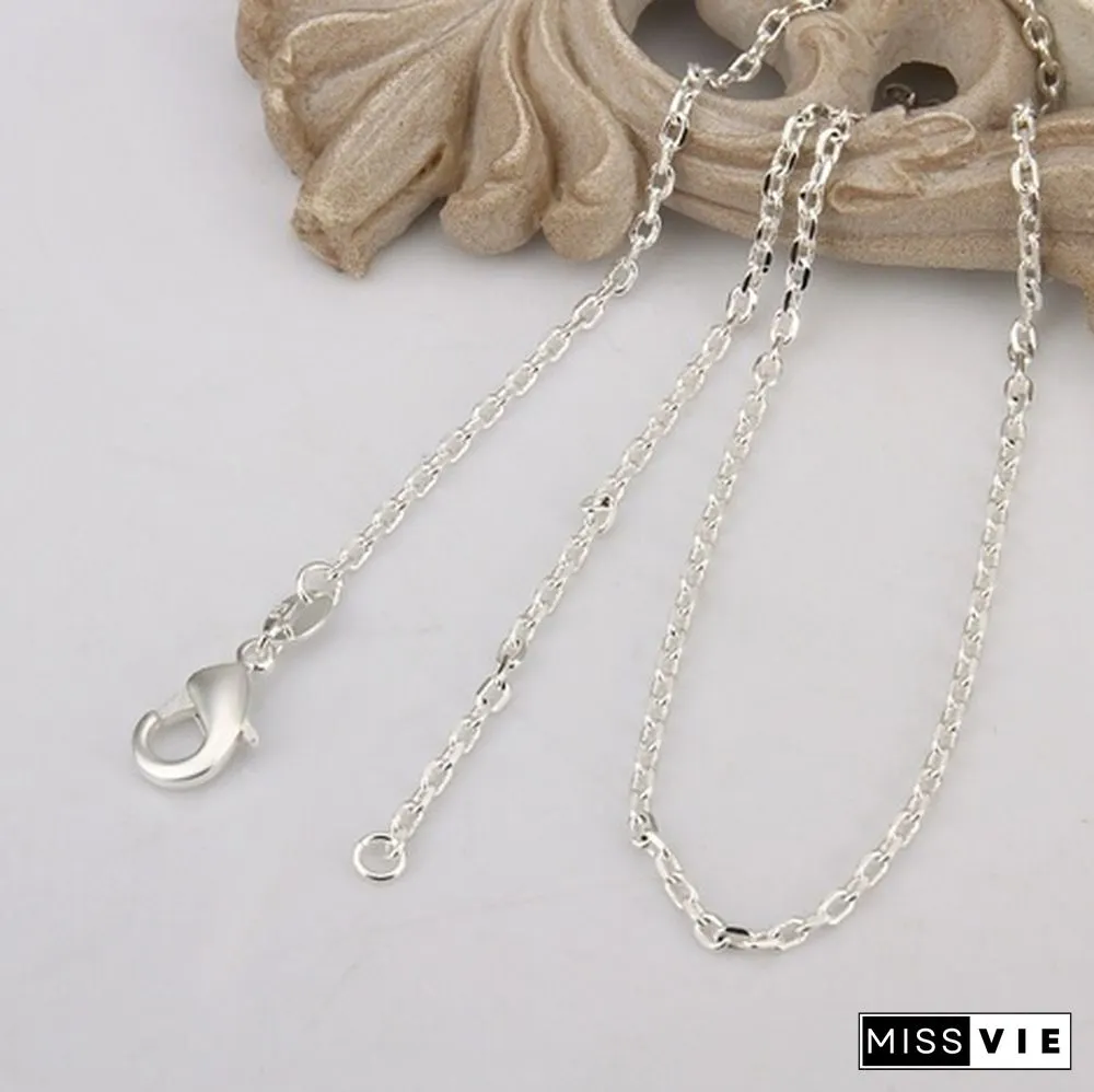 5/10/20pcs Mix 10 Styles Random 18 Genuine 925 Silver Link Necklace Set Chains+Lobster Clasps 925 PlatingTag