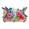 Wooden Hummingbird Flower Special Shape Diamond Painting Hanging Hooks for Decor