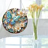 (Upgrade Size)DIY Double Sided Effect Diamond Painting Hanging Pendant Kit (Flower Butterfly)