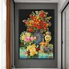 Blooming Flowers-Full Embroidery 2 Strands 14CT Stamped Cross Stitch-55*75CM-Large Size