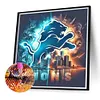 Diamond Painting-DIY Full Round Drill Detroit Lions(40*40 CM)