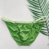 Sexy Hollow Bikini Briefs for Men Ice Silk Low Rise Bulge Pouch Underwear