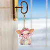 6pcs/set DIY Diamond Painting Special Shape Double Sided  Diamond Art Keyring Keychain Kit (Calf)