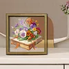 Diamond Painting Wooden Double-Sided Flowers Book Ornaments Kit with Photo Frame Desktop