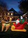 Christmas Inflatable Santa Claus on Reindeer Sleigh for Party Lawn Outdoor Yard