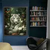 (Big Size)White Tiger - 11CT Stamped Cross Stitch - 50*60cm - Animal