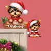 (US Local)DIY Xmas Diamond Painting Wooden Door Decoration for Feiend Gifts (Santa Puppy)