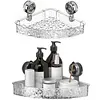 Glacier Pattern Transparent Shower Storage Rack Punch-Free Suction Cup Shelf