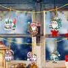 (US Local)6pcs Xmas Gnome  DIY Diamond Painting Art Pendant Wall Door Decoration