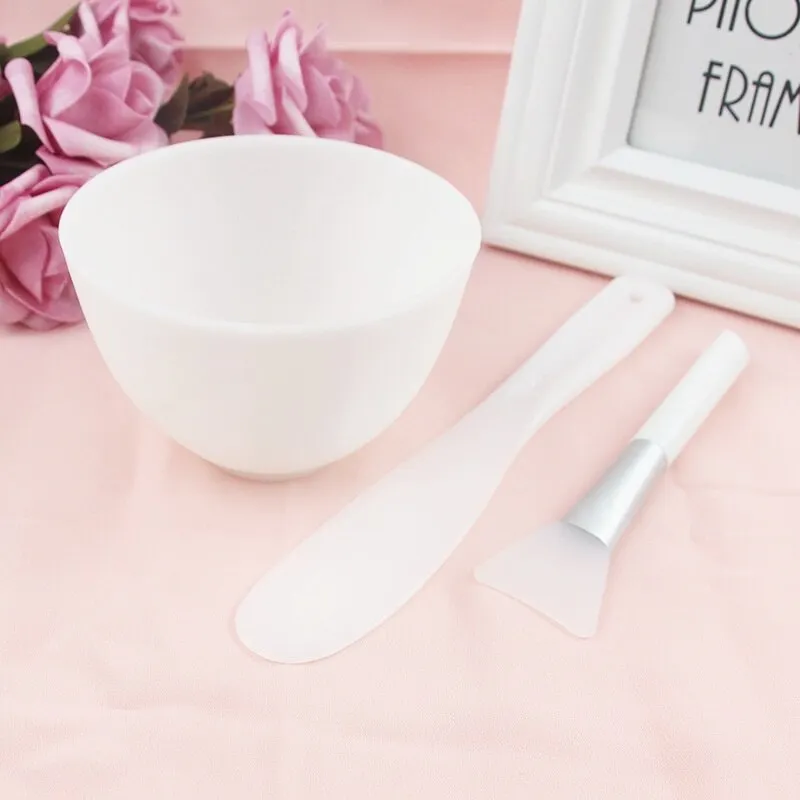 1set Portable DIY Mask Tools Non-toxic Silicone Bowl Brush Mud Stick Cup Spoon Kit Multi-functional Face Makeup Tools Durable