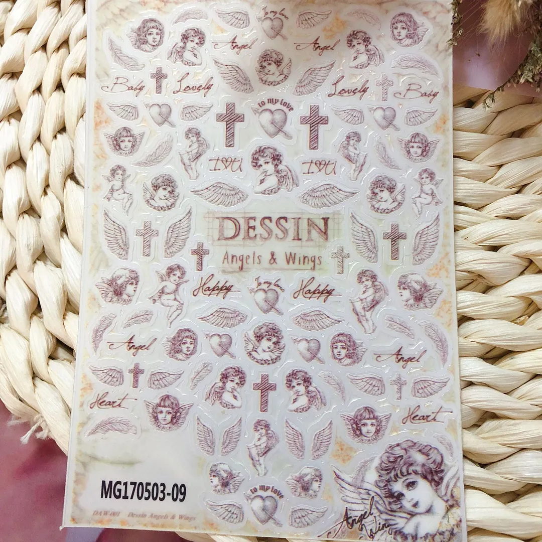 New Style Cartoon Nail Stickers Decals Neon Light Flamingo Teddy Bear Pattern Self Adhesive Nail Art DIY Manicure Decorations-Nail Inspo