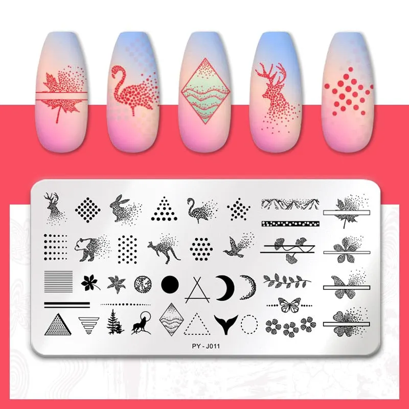 PICT YOU  Nail Stamping Plates Line Pictures Stencil Stainless Steel Nail Design for Printing Nail Art Image Plate Tool-Nail Inspo