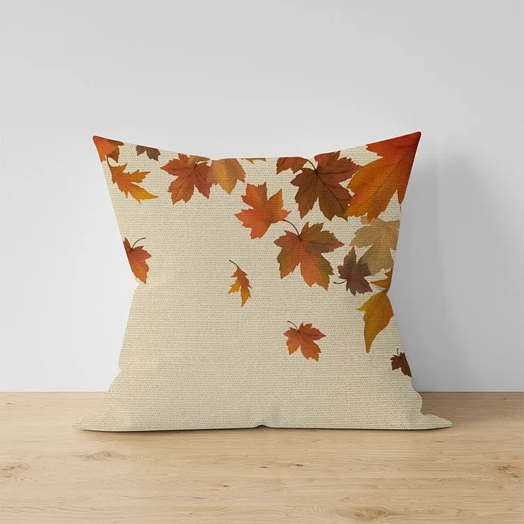 Autumn Falling Maple Leaf Throw Pillow Home Decor