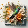 (US Local)Hummingbird Out of the Frame-Full Round Diamond Painting(40x40cm)