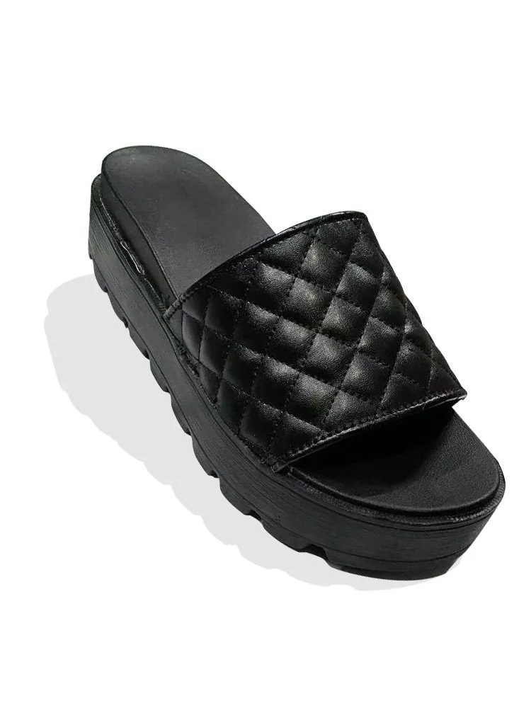 Women's Summer New Flat Platform Sandals Flip Flops Slippers High Heels Wedges Shoes Woman Female Casual Open Toe Slippers Shoes