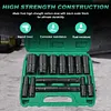 15pcs Electric Wrench Sleeve Head with Portable Storage Case 8-32mm Black Finish