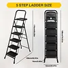 [US Local Warehouse] 5 Step Ladder w/ Wide Anti-Slip Pedal Support 330lbs Folding Step Stool for Home