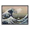 (Big Size)[Brand]The Great Wave off Kanagawa - 14CT Stamped Cross Stitch - 60*44cm - Natural