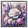 (Multi Style)Rose Butterfly-Full Embroidery 3 Strands 11CT Stamped Cross Stitch-45*45CM