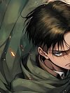 Fiery Captain Levi Ackerman Decorative Painting - Attack On Titan - BLK Studio