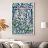 >SALE<Full Embroidery Cotton Thread14CT Print Tiger Mother and Son Cross Stitch36x50cm