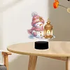 (US Local)Acrylic Double Sided Xmas Snowman 5D Diamond Painting Night Light for Tabletop
