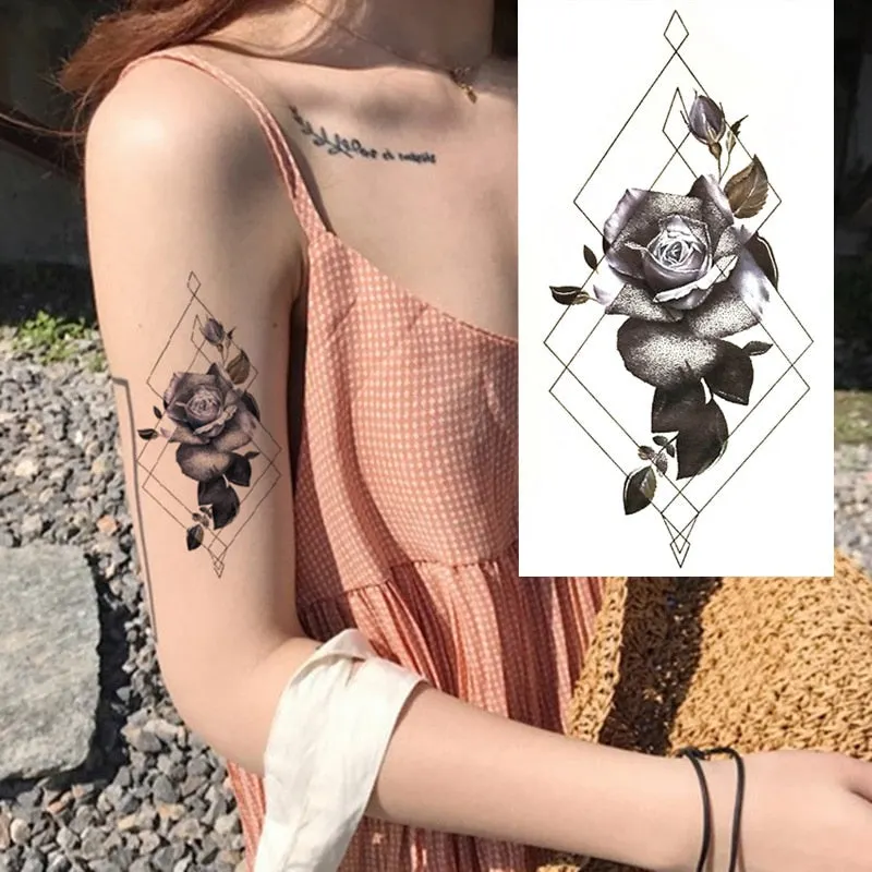 1pcs Sexy Indian Totem Small Full Flower Arm Temporary Waterproof Tattoo Stickers for Women Men Body Art