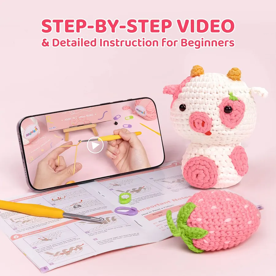 MeWaii® Crochet Egg Shaped Capybara Crochet Kit for Beginners with