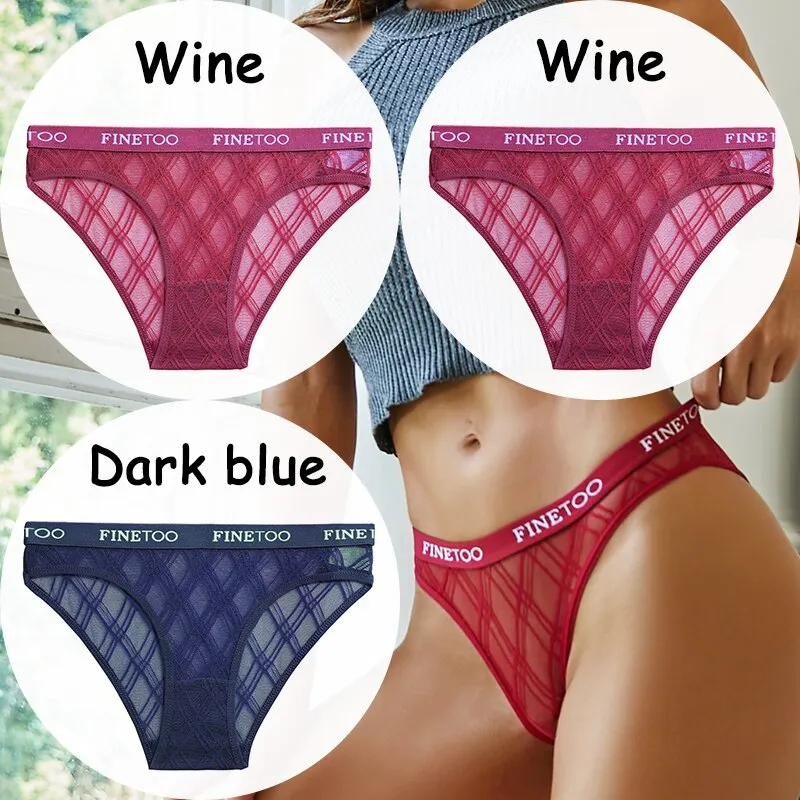 Billionm Lace Panties Women's Underwear Perspective Sexy Panties Female Underpanties Mesh Briefs Girls Intimates Lingerie M-XXL