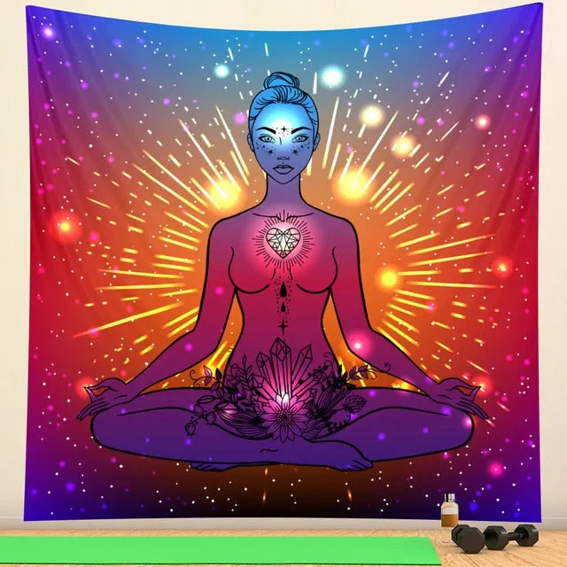 Indian mandala meditation Tarot tapestry wall decoration Mandala tapestry witchcraft Bohemian Hippie home decoration yoga mat