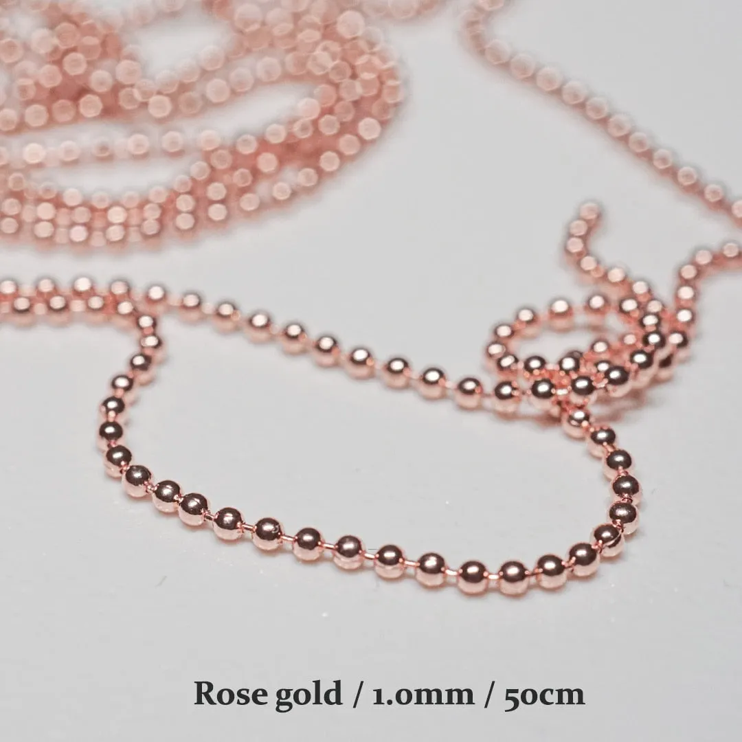Nail Chain 0.8mm/1.0mm/50cm Rose Gold Silver Pixie Stone Decorations Accessory Metal Steel Ball Chain Nail Art Jewelry