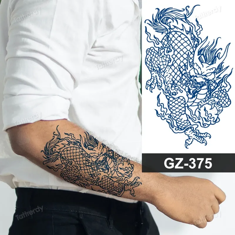 juice long lasting tatto sticker wings angel moon sun compass dragon fake tattoo waterproof transfer tatouage temporaire femme