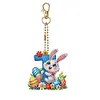 (US Local)PET Double Sided Special Shaped Easter Alphabet DIY Diamond Painting Keychain