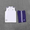 2025/2026 Real Madrid Pre-Match Training White Vest+Shorts Football1:1 Thai Quality
